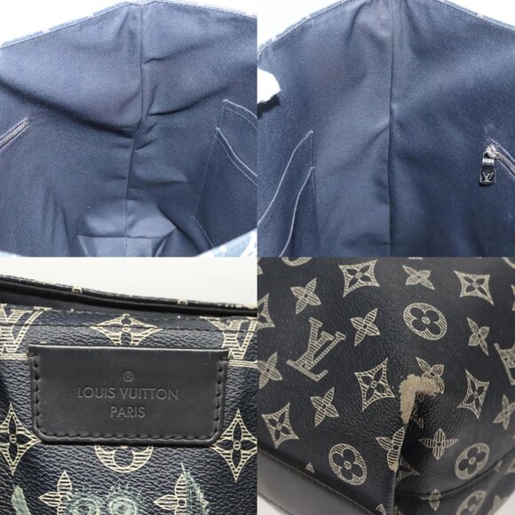 LOUIS VUITTON Monogram Savanna Tote Bag Black M54127 LV Auth BA2200 - Picture 12 of 14